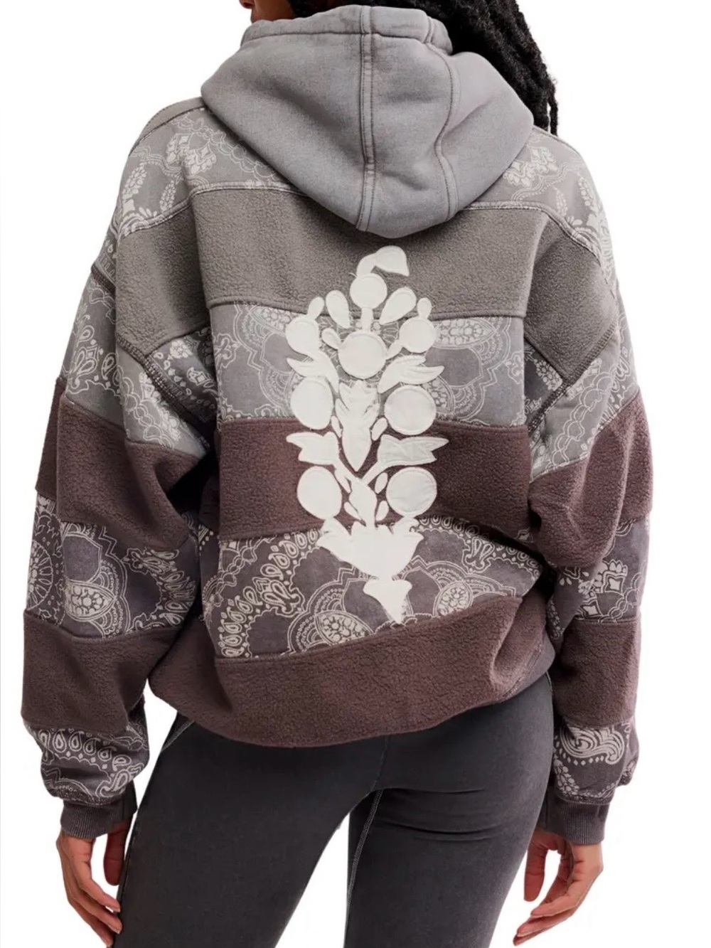 NWT FP Movement Final Call Bandanna Print Hoodie / Brown Combo
